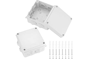 CENTS MATTER 2 Pcs Waterproof Junction Box, IP65 Electrical Project Box Dustproof Weatherproof, ABS Outdoor Cable Enclosure Junction Boxes for Outdoor Indoor Electronics Cable Boxes - 100 * 100 * 70 mm