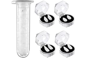 ASFWAGQ 5 Stücke Vampir Fangs Kit 4 Größen Custom Vampire Zähne Gefälschte Zahnersatz mit 1 Rohr Pellets Klebstoff für Cosplay Party Requisiten Halloween