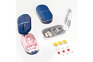 Xanewza 3 Pcs Tagliapillole, Dividi la Compressa in 1/2, 1/4, 1/8, Taglia Pillole Precisione, Taglia le Pastiglie Facilmente, Tagliapillole per Anziani, Bambini, Animali, Viaggi