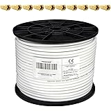 PremiumX 100m Koaxialkabel 135dB 4-Fach SAT Antennenkabel Koaxkabel für DVB-S / S2 DVB-C DVB-T BK Anlagen RG6 Satellitenkabel