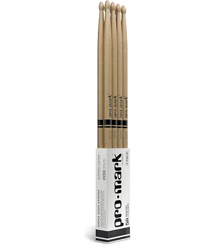 Vic Firth American Classic 5B - Baguettes Batterie En Hickory Pointe Bois - Lot De 4 Paires