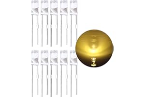 LEDWEKEI (bianco caldo 180 gradi) 120pcs 5mm Bi-pin LED Light Emitting Diode, lampada LED ad alta luminosità, potente lampadina componenti elettronici