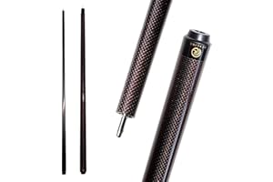 KHEALING Queue de billard en fibre de carbone de 58 pouces, structure 1/2, connecteur à 3 dents, pointe de 12,4 mm, 540-567 g, convient pour les joueurs de billard professionnels