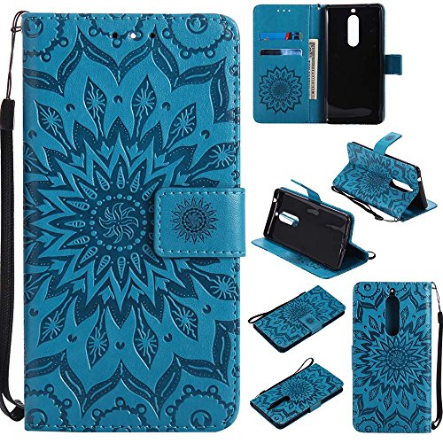 Nokia 5 H  lle  Dfly Premium Slim PU Leder Mandala Blume Pr  gung Muster Flip H  lle Bookstyle Stand Slot Schutzh  lle Tasche Wallet Case f  r Nokia 5