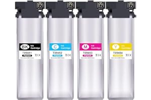 JHAAN T9451 T9452 T9453 T9454 wkłady do drukarki kompatybilne z Epson T9451-T9454 wkłady do Epson Workforce Pro WF-C5710DWF, WF-C5790DWF, WF-C5210DW, WF-C5290 DW(1 S) czarny/1 cyjan/1 magenta/1 żółty)