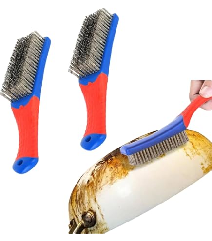 2-Piece Heavy Duty Wire Brush Set — Stainless Steel & Brass Bristles For Rust, Paint, & Welding Cleanup