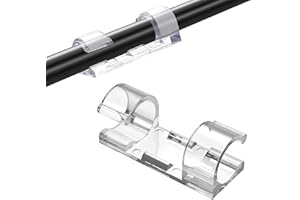 RIVASEN 60PCS Cable Clips Self Adhesive Cable Tidy Wire Clips Sticky Hooks for Cable Management, Command Hooks Cable Organiser Clips for Home and Office