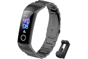 BDIG Bransoletka zamienna do Honor Band 5, Honor Band 4 Smart bransoletka zapasowa, wodoszczelna, stal nierdzewna, wymienna bransoletka do zegarka Honor Band 4/5