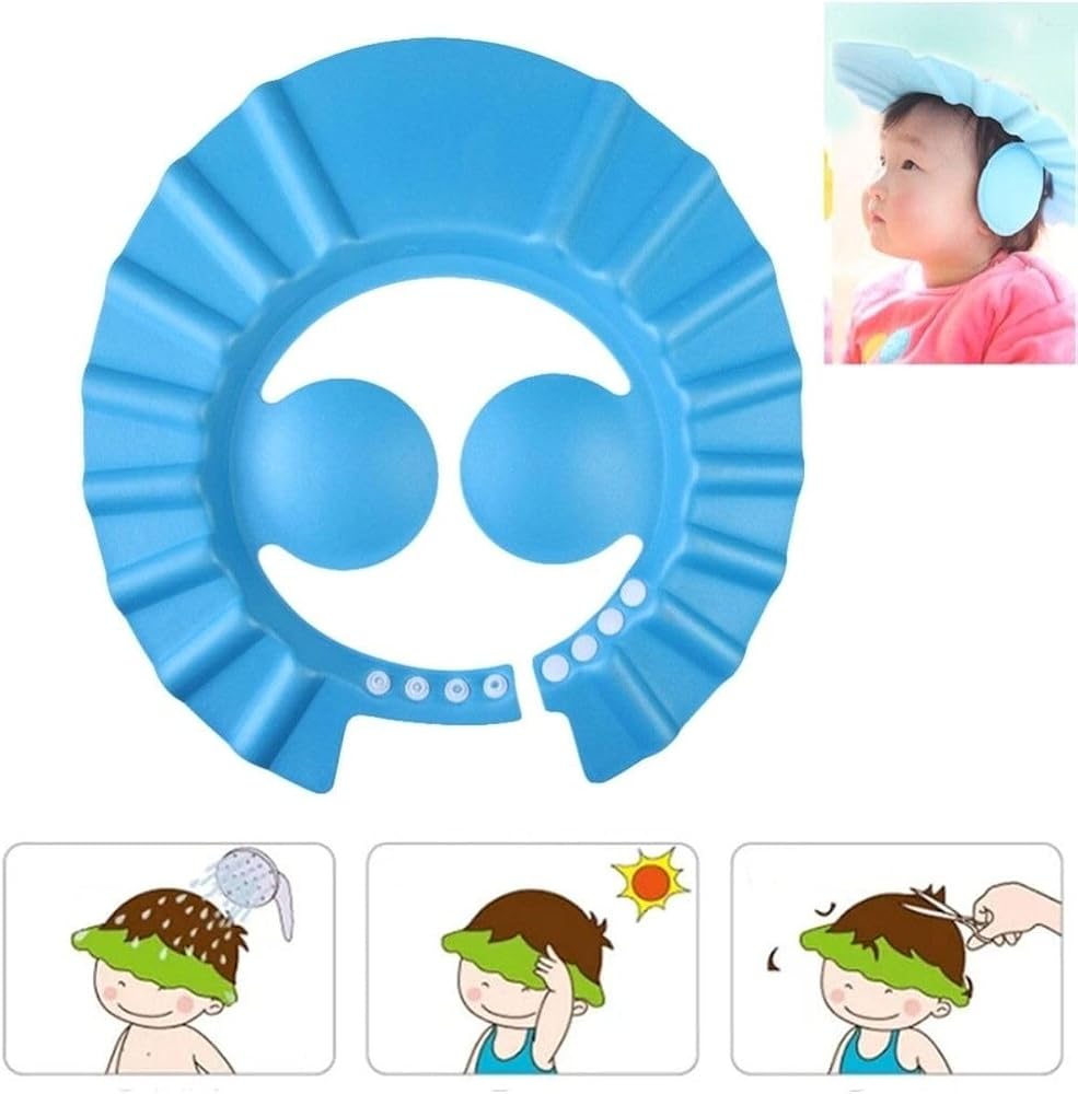 Optana Bebek Için Banyo Ve Havuz Kullanımına Uygun Kulaklıklı Çıtçıt Düğmeli Su Köpük Koruyucu Şapka
