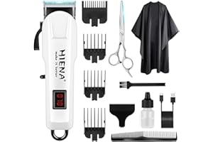 HIENA PRO Professional Hair Clippers for Men, Cordless Barber Clipper, Electric Hair Cutting Machine, USB Rechargeable Clippers for Men Haircut with LED Display