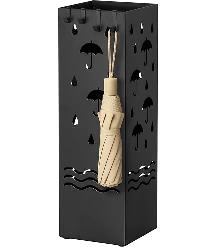 Porte-Parapluie Rond Métal Doré DRW 20 X 43 Cm - Support Parapluies Élégant Multicolore