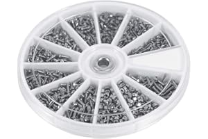 LANTRO JS Assortiment De écrous et de Boulons, 600pcs M1 M1,2 M1,4 M1,6 Vis et écrous en Acier Inoxydabl pour Montres, Lunettes, électronique