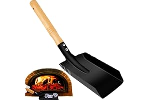 LORD C Heavy-Duty MINI Metal Coal Shovel – Durable Steel Scoop with Comfortable Wooden Handle for Fireplace, Stove, Ash, Garden Wastes and Outdoor Use 37cm x 10cm (Small)