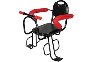 MENAYODA Siège arrière pour vélo Enfant - Siège arrière - Sièges de vélo pour Enfant - avec accoudoirs antidérapants - Coussinets pour pédales - Coussin pour Enfants de 2 à 7 Ans - Charge maximale: 45kg