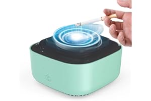 Neioaas Smokeless Ashtray - 2 In 1 Multifunctional Ashtray Air Purifier Ashtray with Filter,Multifunctional Portable Negative Ion Air Freshener for Business Car Home Office (Green)