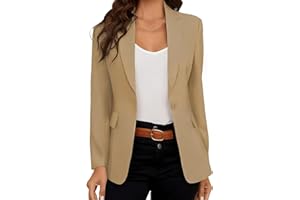 DayaEmmoTQ Blazer da Donna Elegante Casual Giacca Business Risvolto Sottile Manica Lunga Ufficio Vestito Cappotto