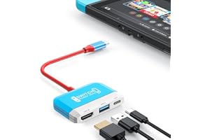 ‎RREAKA RREAKA Switch Dock do Nintendo Switch OLED, adapter TV 3 w 1 Switch z HDMI 4K, port USB 3.0, ładowanie typu C 100 W, przenośna stacja dokująca z przełącznikiem, do Samsung Dex S24, MacBook