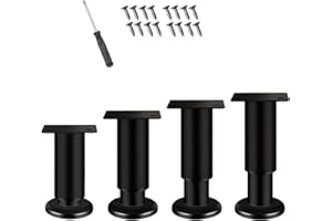 Zorplex 4 Regulowane Nóżki Metalowe Meblowe, 18-30cm Mebli Antypoślizgowy, Nogi Meblowe, Metalowe Nóżki do Szafy, Zastępcza Nóżka Nogi ze Śrubami, do Krzeseł, Mebli, Sofy, Biurka & Stołu (18-30cm)