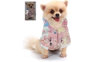 OWBB Leuchtend Pullover für kleine Hunde, Warm Hunde Hoodie Sanft, Winter Hundepulli Mantel, Kaltwetter Hundebekleidung,Hunde Sweater französische Bulldogge (Rosa/S)