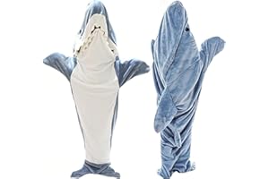 IMQQS Hai Decke, Flauschig Shark Blanket, Erwachsene Kinder Hai Decke zum Anziehen, Beidseitig Weich Flanell Hai Kostüm