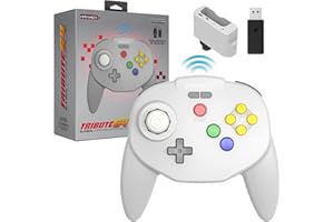 Retro-Bit Manette sans fil Tribute64 2,4 GHz pour N64SwitchPCMac et autres périphériques USB - Gris []