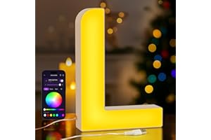 UooEA LED Light Up Letter L – USB Colour Changing Night Light with APP Control, Alphabet Sign for Wall or Table, Gift for Girls, Teens, Mum – Birthday, Christmas, Home Decor