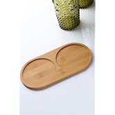Bev Kitchen Bambu Doğal 2 B&ouml;lmeli Yağdanlık Altlığı 20x10 Cm AHŞAP