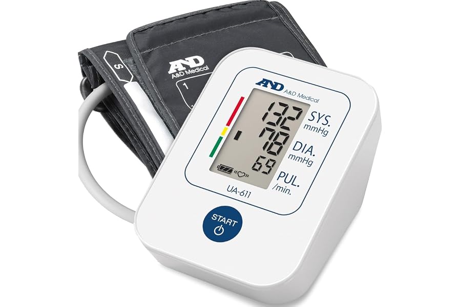 A&D Medical Tensiómetro de Brazo digital, medición precisa de la presión arterial y el pulso, validado clinicamente – UA-611