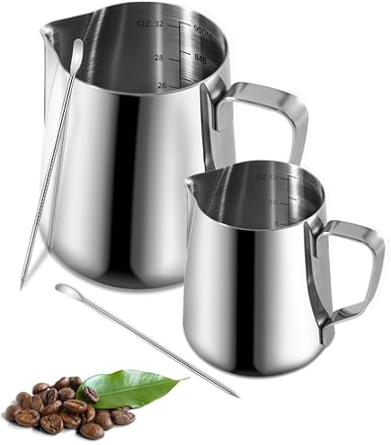 Brocca Latte Acciaio Inox Dianoo 600ml - Placcata Titanio, Per Cappuccino E Frullati, Blu - Foto 12