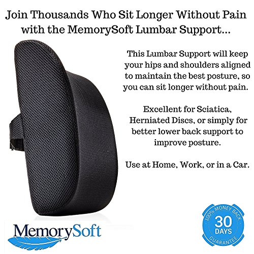 Lordosekissen / Lendenkissen von MemorySoft – Viscoschaum Lendenwirbelstütze / Lordosenstütze / Rückenkissen - 2