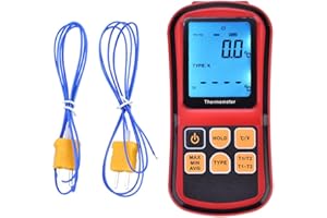 Ruspela GM1312 cyfrowy termometr dwukanałowy wyświetlacz LCD miernik temperatury dwukanałowy termopara