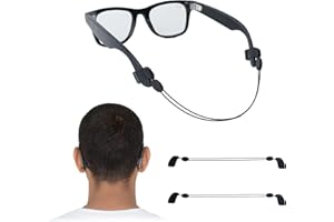 RCstyle HiBloks - 2 correas ajustables para gafas compatibles con Ray-Ban/Oakley Meta HSTN, correa para gafas de sol sin cola, soporte de cuerda para gafas inteligentes (15 pulgadas, negro)