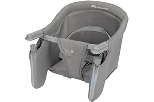 Bebeconfort Malva, Przypinane krzesełko dla dziecka, 6–36 mies. (15 kg), bezpieczne i stabilne mocowanie, miękkie siedzisko i tapicerka, składane na płasko, lekkie (1,8 kg), Mineral Grey