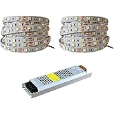 10 Metre Şerit LED Beyaz Renk + 12v 10 Amper 120 Watt LED Trafo - 3 Diren&ccedil;li Double Pcb - Oturma Odası, Yatak Odası ve Mutfak