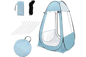 D LIAN DONG Portable Pop Up Campimg Tent, Clear Sport Tents Fishing -Instant Beach SunShelter Rainproof - Windproof Waterproof for Beach, Sports, Upgraded Thickness PVC- Easy Set Up 39L x 39W x 64H inch