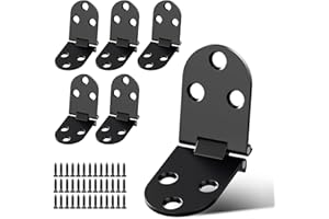 BREANIFULL 6 Pezzi Cerniere per Mobili Cerniere con Bordo Rotondo in Lega di Zinco a 180 Gradi Cerniera Ribaltabile Pieghevole per Mobili, Tavolo Pieghevole Armadio Ante, Nero