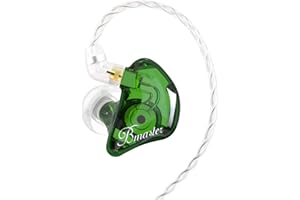 BASN Bmaster Écouteurs intra-auriculaires avec triple isolation phonique avec deux câbles amovibles MMCX pour musicien, batteur, chanteur (vert)
