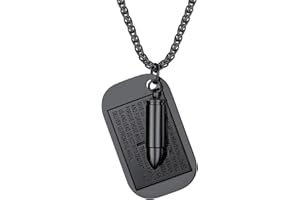 Richsteel Plaque Homme Gravure Personnalisé,Fibre de Carbone Dog Tag Acier Collier pour Homme,Plaque Militaire Armée Étiquette de Chien avec Chaîne 22+2"(55+5cm) Argenté/Or 18K/Noir(Boite Cadeau)
