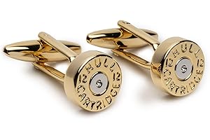 GENERIC Farm Cottage Brands Gold Colour Shotgun Cartridge End Cap Cufflinks - Supplied in a Lovely Presentation Box. for Clay and Game Shooting Enthusiasts