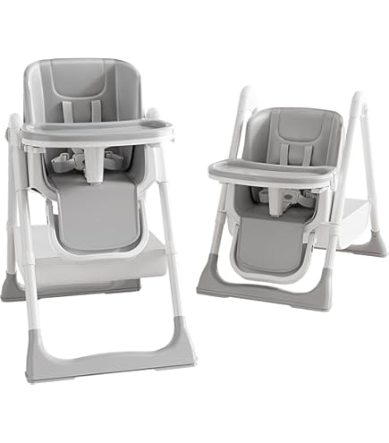 Kinderstoel voor baby's, kinderstoel met babyligstoel, verstelbaar, inklapbaar, babystoel met eetplank en wielen, mand, meegroeiend vanaf 6 maanden tot 6 jaar (beige