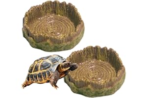 WIRZUL 2 PCS Teca per rettili Bacino idrico del Bacino Alimentare Reptile Growth terrario rettili Lunghe per criceti tarantole Draghi barbuti Tartarughe Geco leopardino Serpente