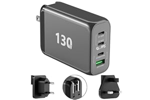 RREAKA 130W USB C GaN Wall Charger PD 100W PPS 45W Super Fast Charging Station Type-C Laptop QC4+ Power Adapter Multiple Ports for iPhone 13 12 11 iPad MacBook Pro Air Samsung S22 S21 Pixel Lenovo HP Dell