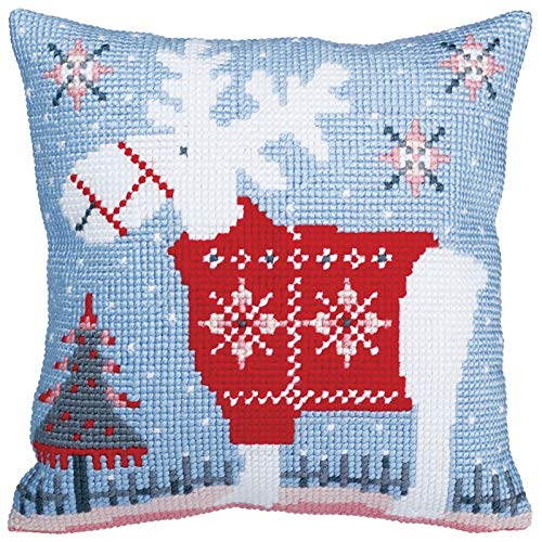 Collection D'Art Cushion KIT/Christmas DEER/40 X 40, Multi, 40 x 40cm