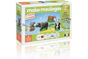 Mako Moulages - Espèces Protégées avec Bioviva Défi Nature - Kit de Loisir Créatif - Plâtre et Peinture - Coffret de 4 Figurines à mouler - Fabriqué en France - A partir de 5 ans - 39061
