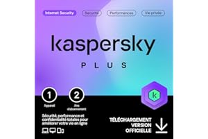 KASPERSKY LAB Kaspersky Plus Internet Security 2024 | 1 appareil | 2 ans | Anti-Phishing et Pare-feu | VPN illimité | Gestionnaire de mots de passe | Protection bancaire| PC/Mac/Mobile | Code d'activation par email