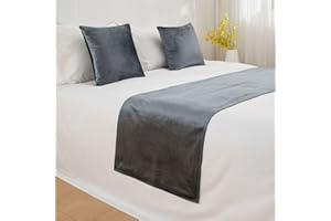 QRGMKL Neue Bettläufer Tagesdecke einfarbige Bettschals Moderne einfache Bettwäsche Beschützer Mode Bettwäsche Dekor für Schlafzimmer Hotel Hochzeitszimmer-Dark Gray||240X45cm for 1.8m Bed