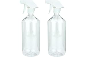 mikken Lot de 2 flacons pulvérisateurs de 1000 ml en plastique PET pour détergents, plantes, cheveux, etc