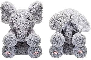 PMS Peekaboo - Peluche a forma di canto in movimento, con peluche e peluche e simpatico orsacchiotto, per imparare i bambini, qualità regalo (elefante)