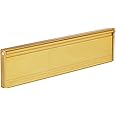 STORMGUARD 06SR0310000G Letter Box Cover with Brush & Flap for Internal OR External Use-Gold Finish, External dimension 293 x 77mm