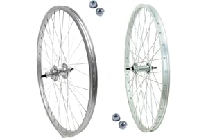 ECOVELO Pair Wheel/Rim Front + Rear 28" For Citybike 700 x35 6/7 Speed Vintage Bike | Aluminium/Steel